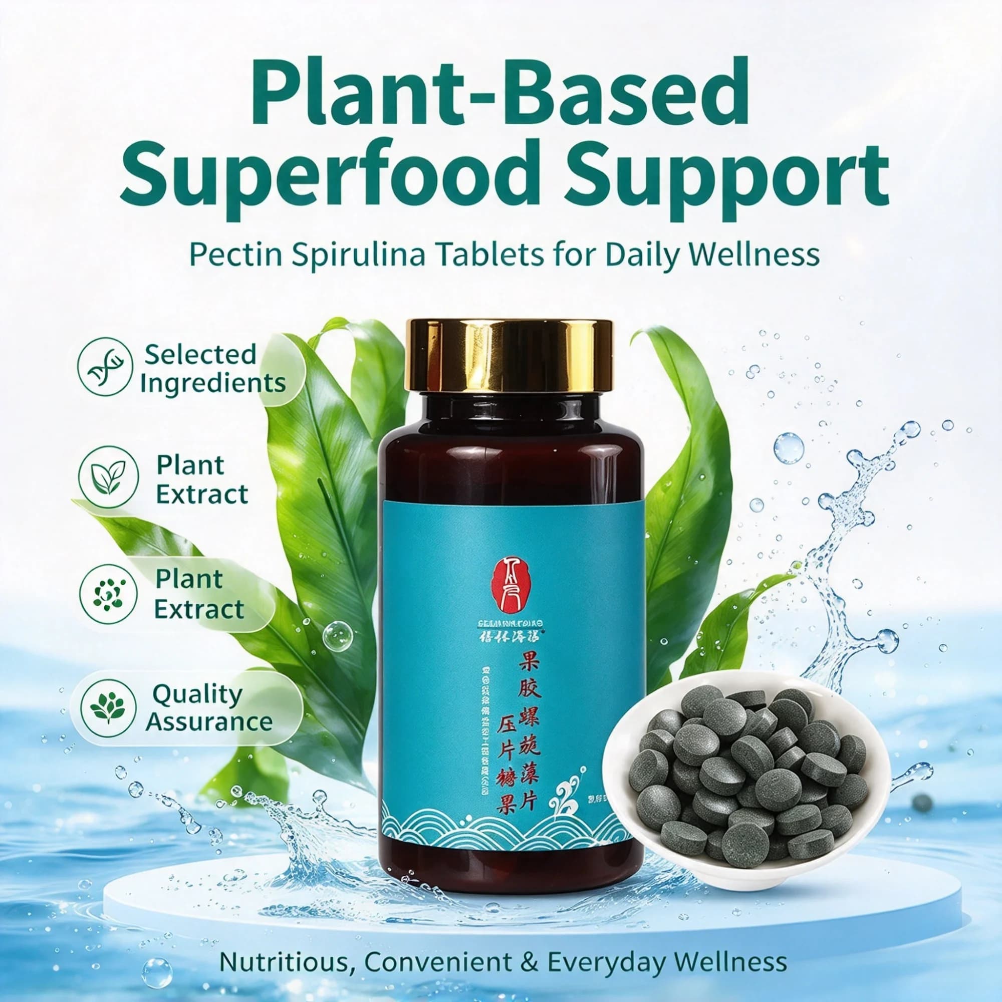 Pectin Spirulina Tablets—Portable Natural Nutritional Supplement - 1