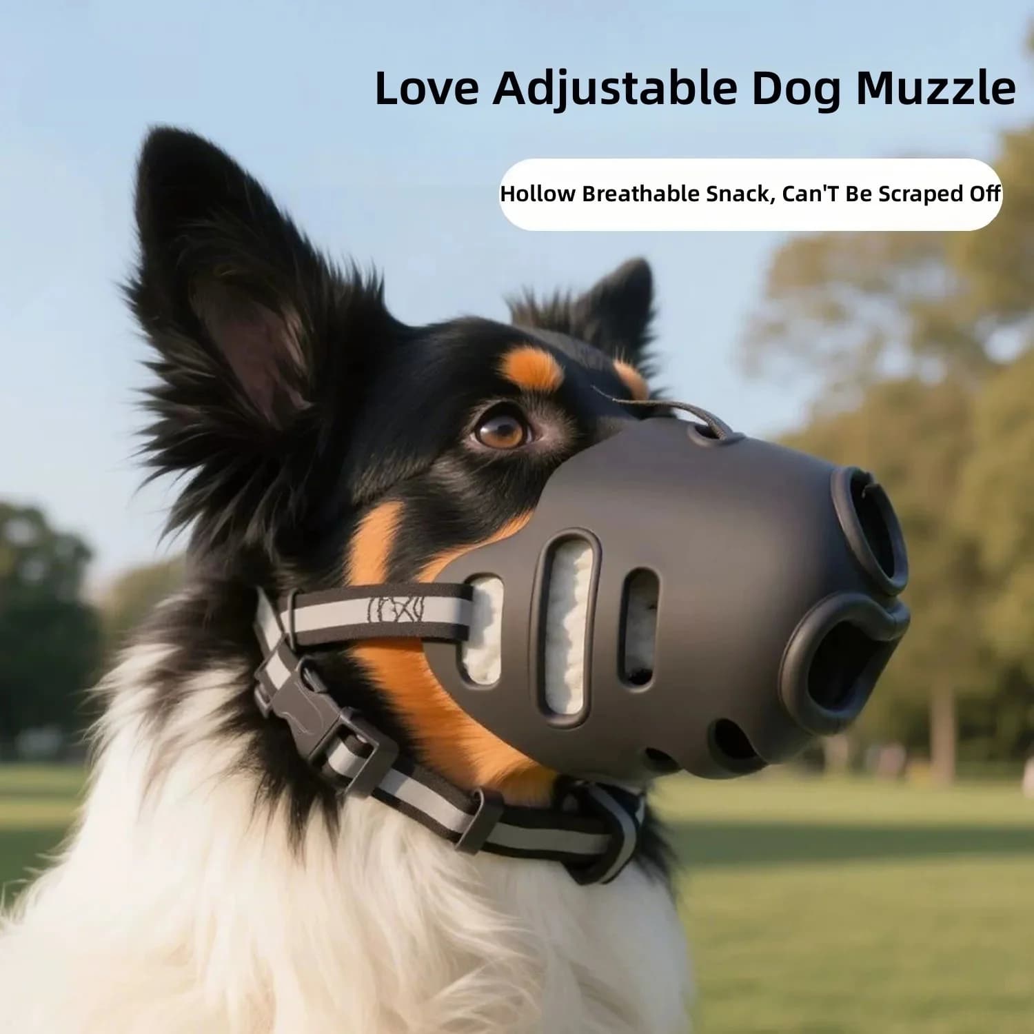 Adjustable, breathable dog muzzle to prevent biting, ideal for outdoor training - 1