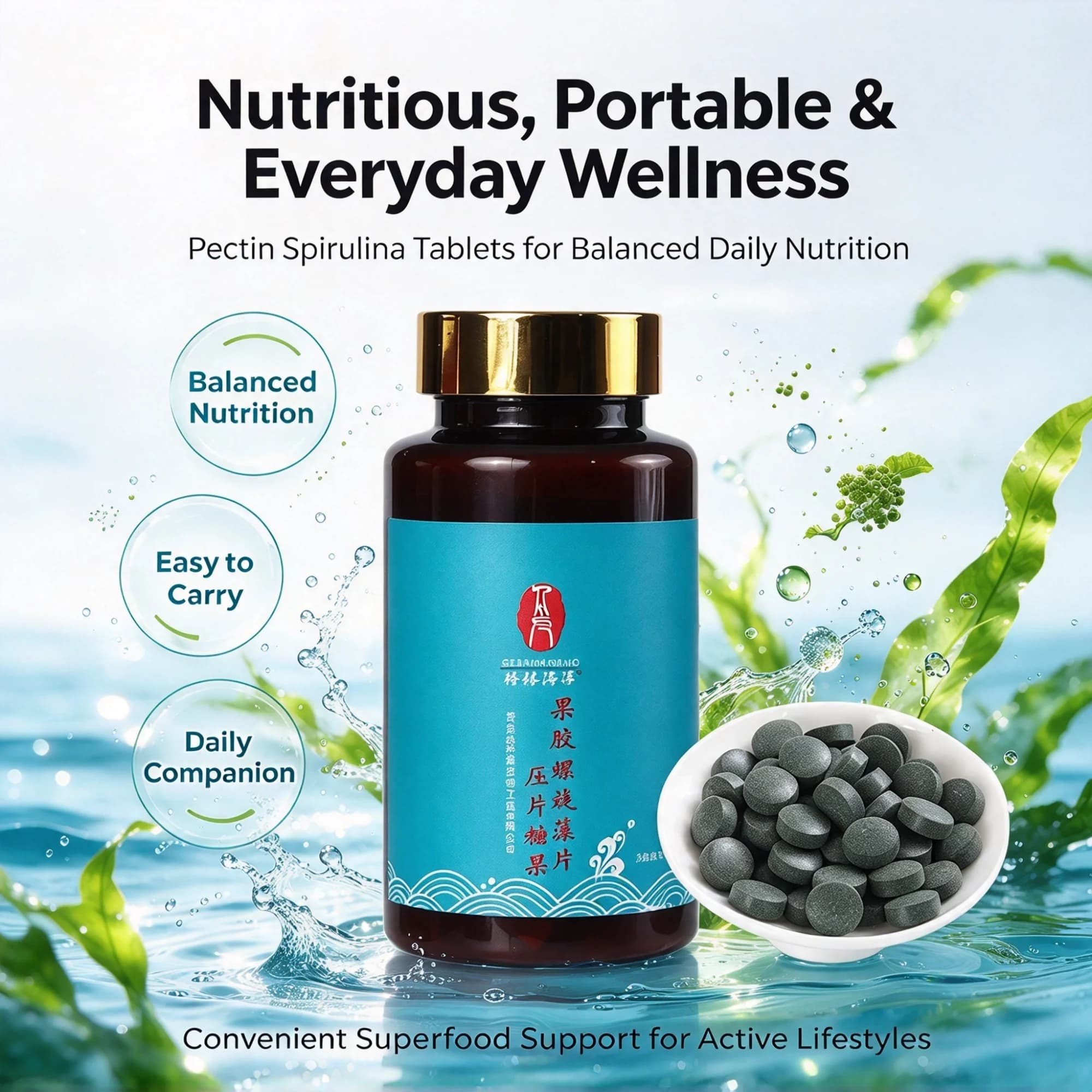 Pectin Spirulina Tablets—Portable Natural Nutritional Supplement - 2